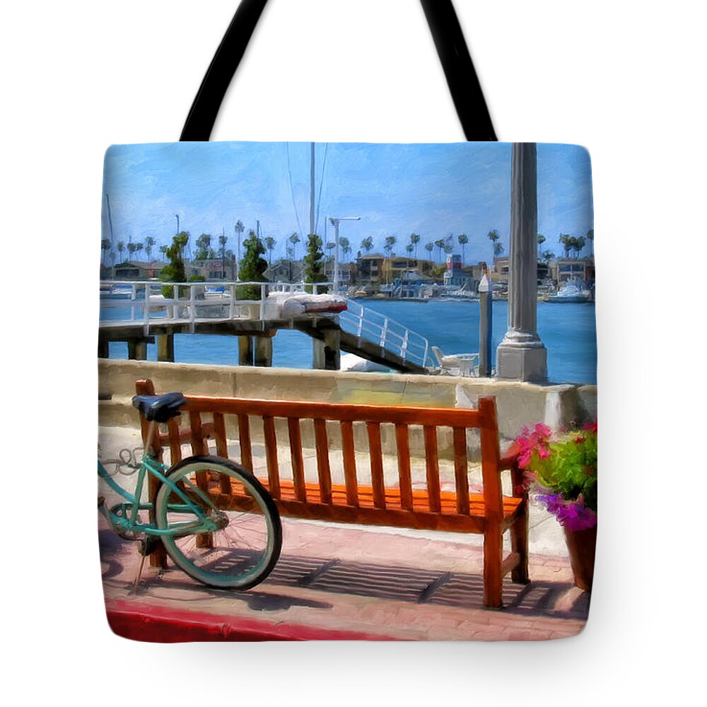 Newport Beach Tote Bag featuring the painting The Beach Cruiser by Michael Pickett