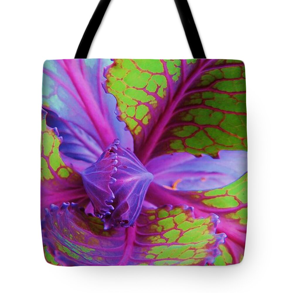 Edibles Tote Bag featuring the photograph The Beauty Of Cabbage 001 by Robert ONeil