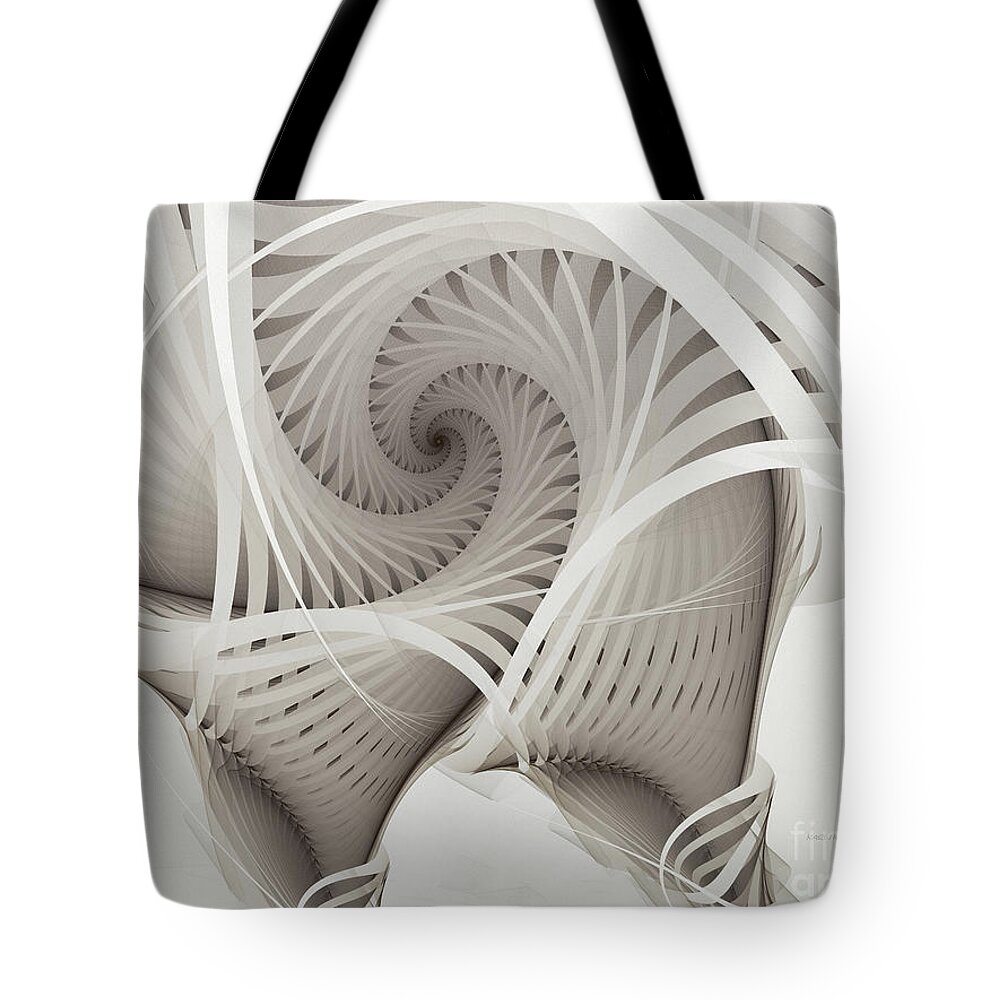 Fractal Tote Bag featuring the digital art The Beauty of Math-Fractal Art by Karin Kuhlmann