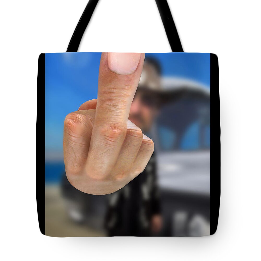 The Finger Tote Bag featuring the photograph The Bird by Mike McGlothlen