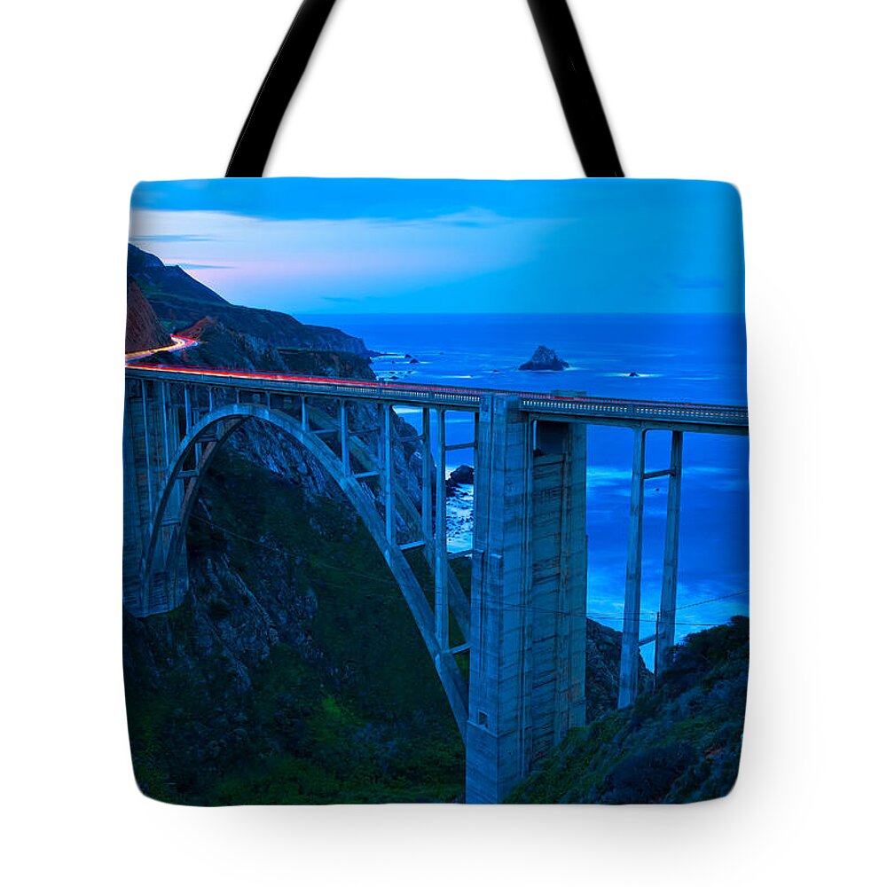 Landscape Tote Bag featuring the photograph The Bixby At Dawn by Jonathan Nguyen