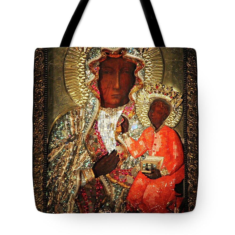 Black Madonna Tote Bag featuring the photograph The Black Madonna by Mariola Bitner