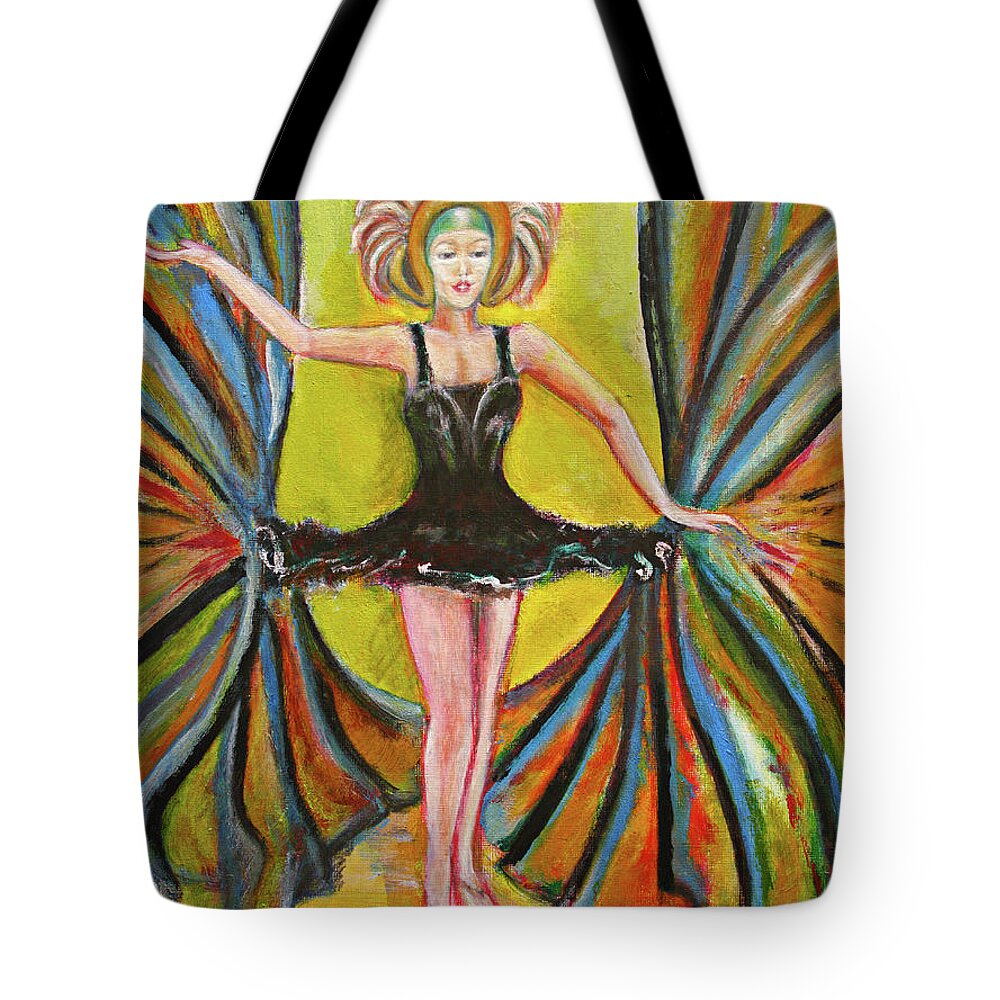 Ballet Tote Bag featuring the painting The Black Tutu by Tom Conway