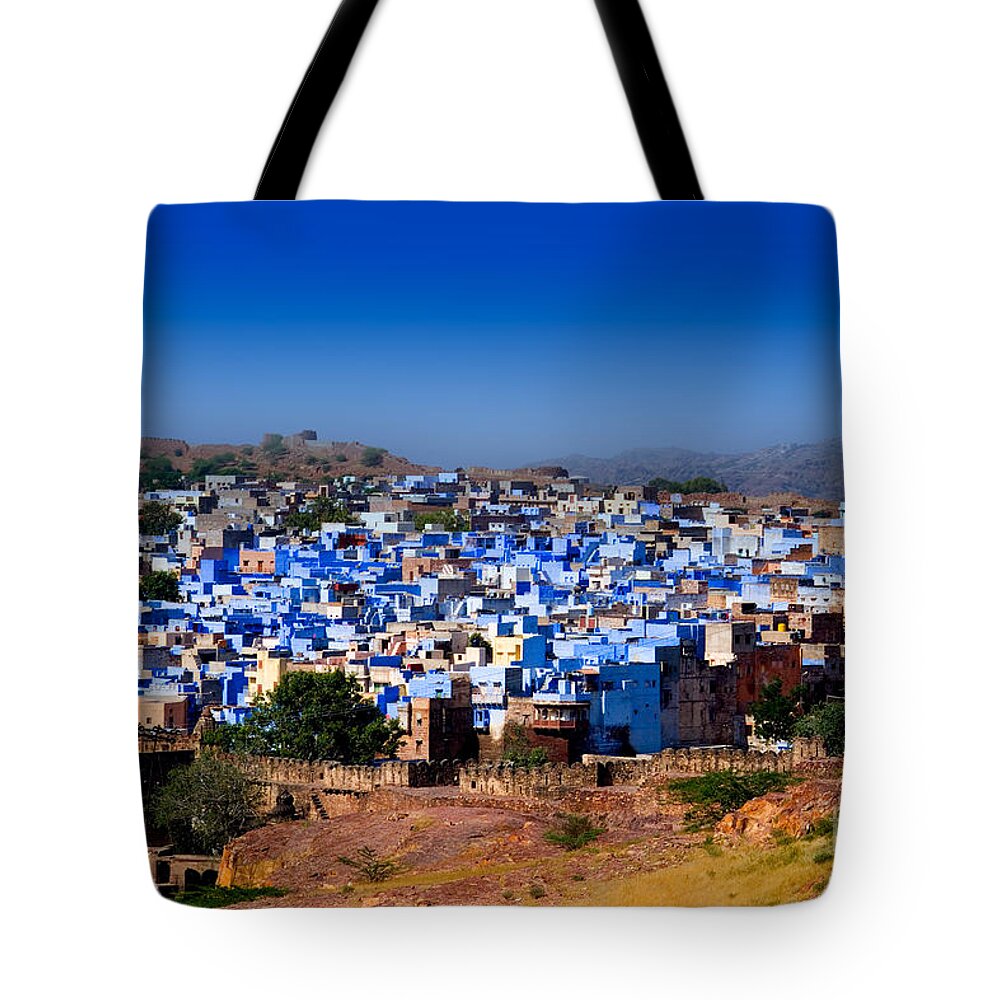 India Tote Bag featuring the photograph The Blue City by Bill Bachmann