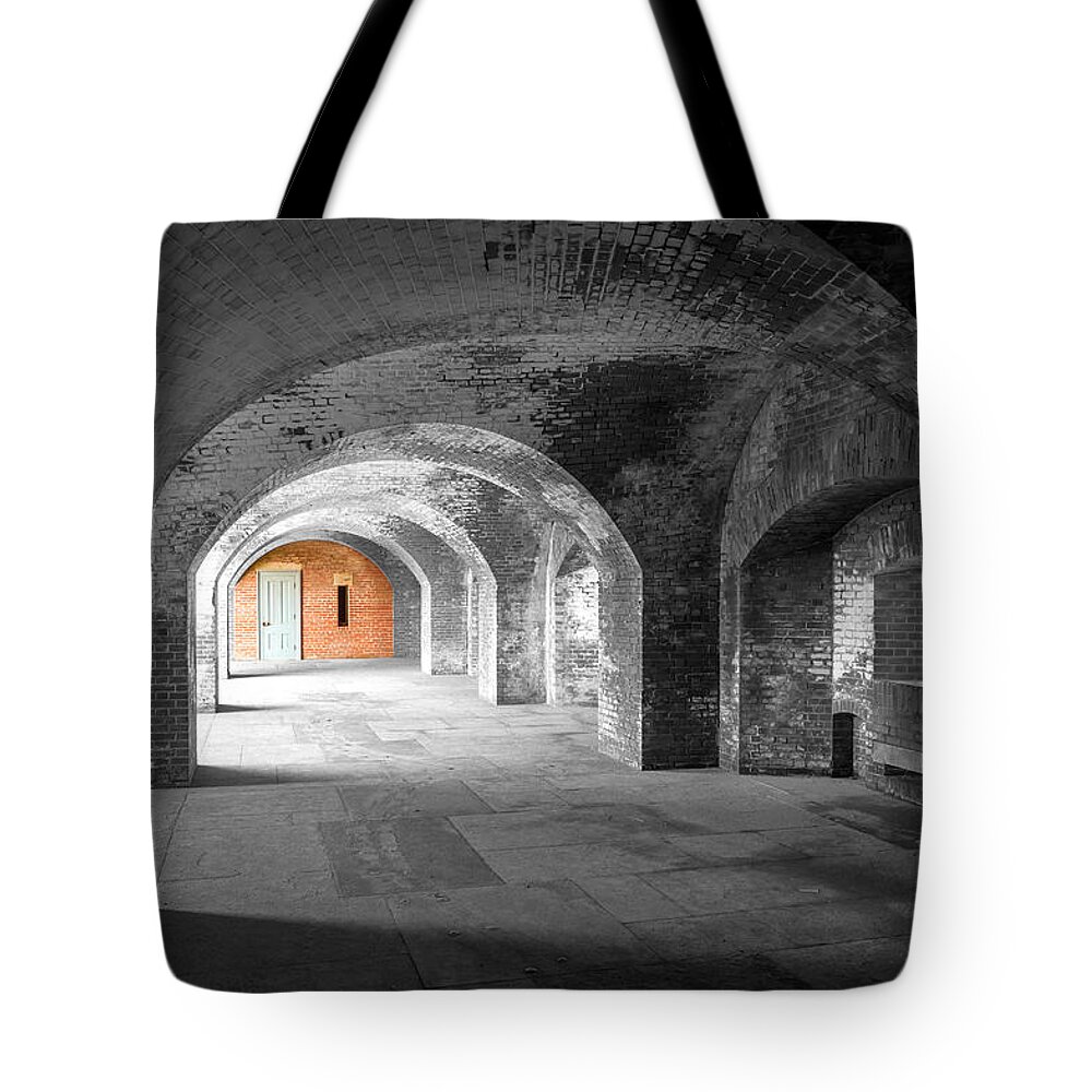 Landscape Tote Bag featuring the photograph The Blue Door by Jonathan Nguyen