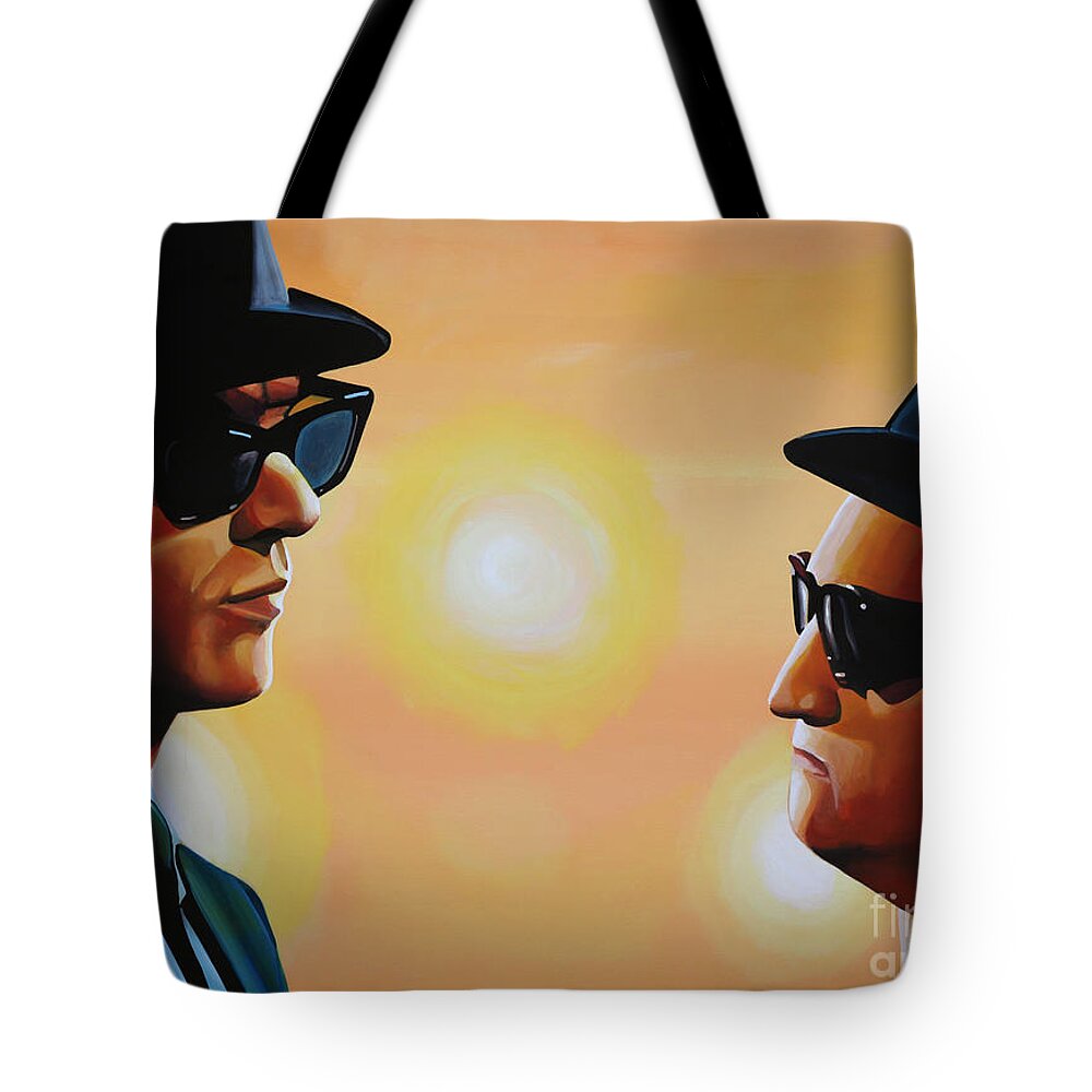 The Blues Brothers Tote Bag featuring the painting The Blues Brothers by Paul Meijering