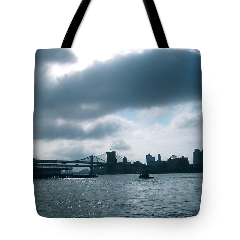 Bridges Tote Bag featuring the photograph Brooklyn and Manhattan Bridges by Ydania Ogando