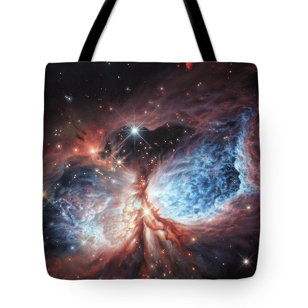 The Brush Strokes Of Star Birth Tote Bag featuring the painting The Brush Strokes of Star Birth by Lucy West