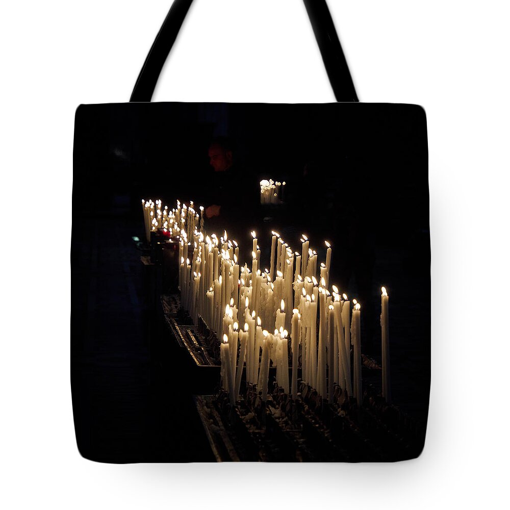 Francacorta Tote Bag featuring the photograph The Candles. Duomo. Milan by Jouko Lehto