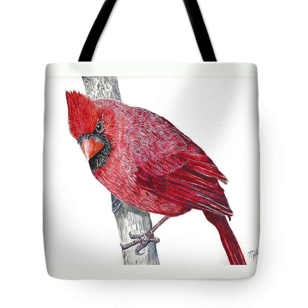 Wildlife Tote Bag featuring the painting The Cardinal by Toni Willey