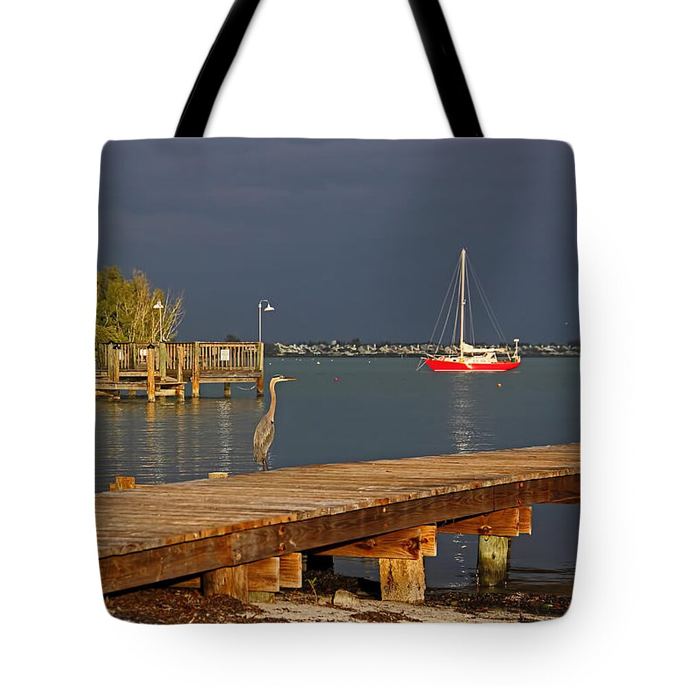 Great Blue Heron Tote Bag featuring the photograph The Casual Observer by HH Photography of Florida