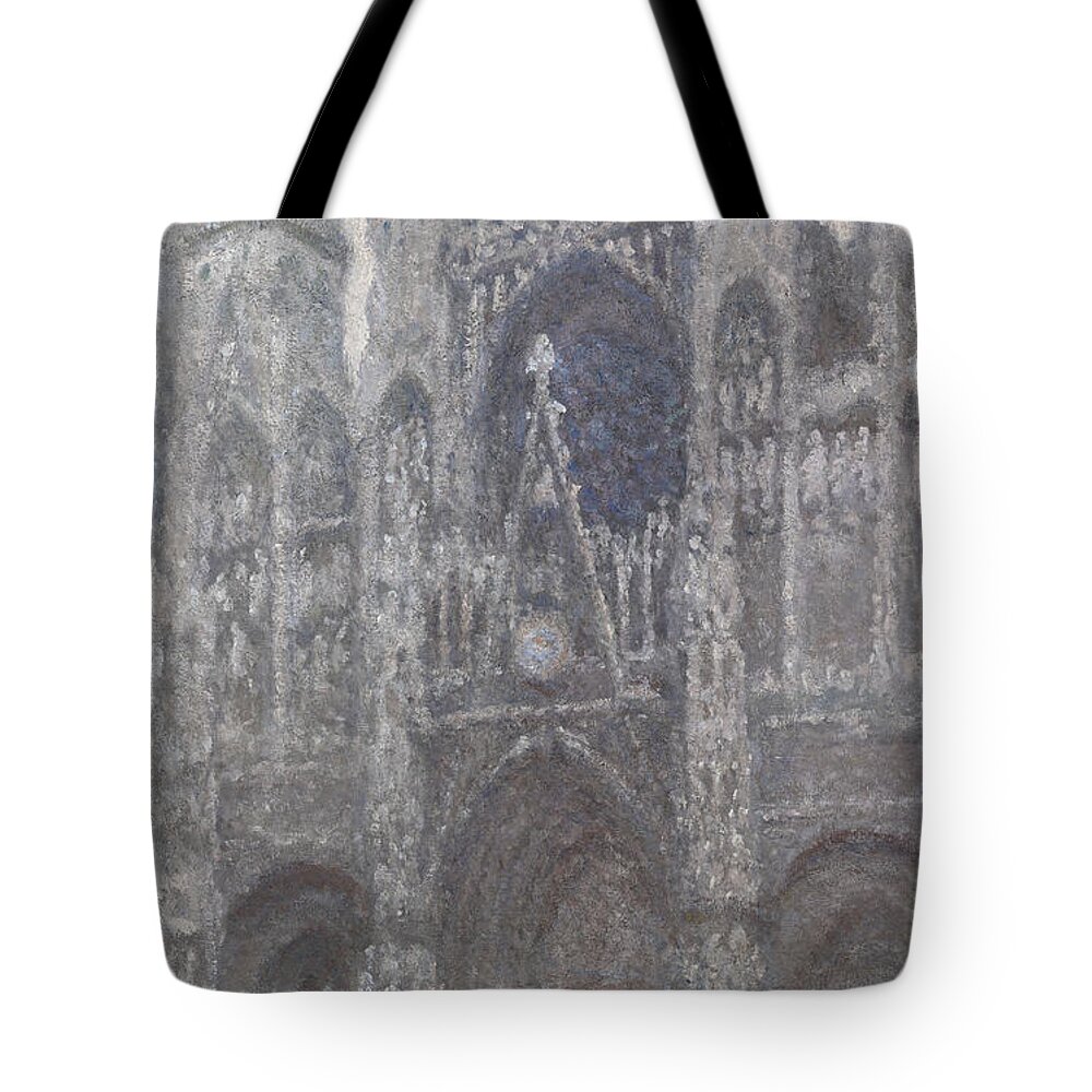 Claude Monet Tote Bag featuring the painting The Cathedral In Rouen by Claude Monet