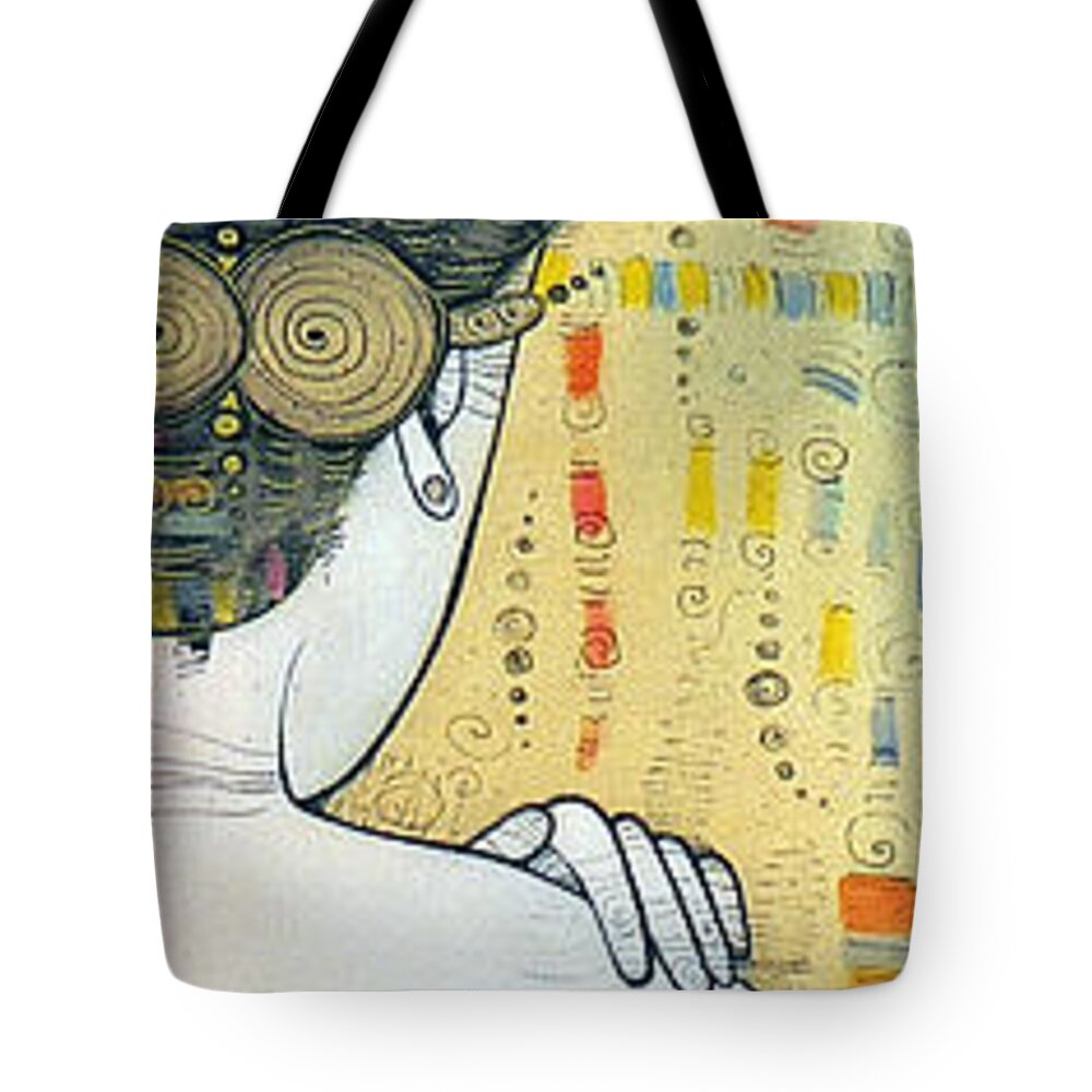 Albena Tote Bag featuring the painting The chair by Albena Vatcheva
