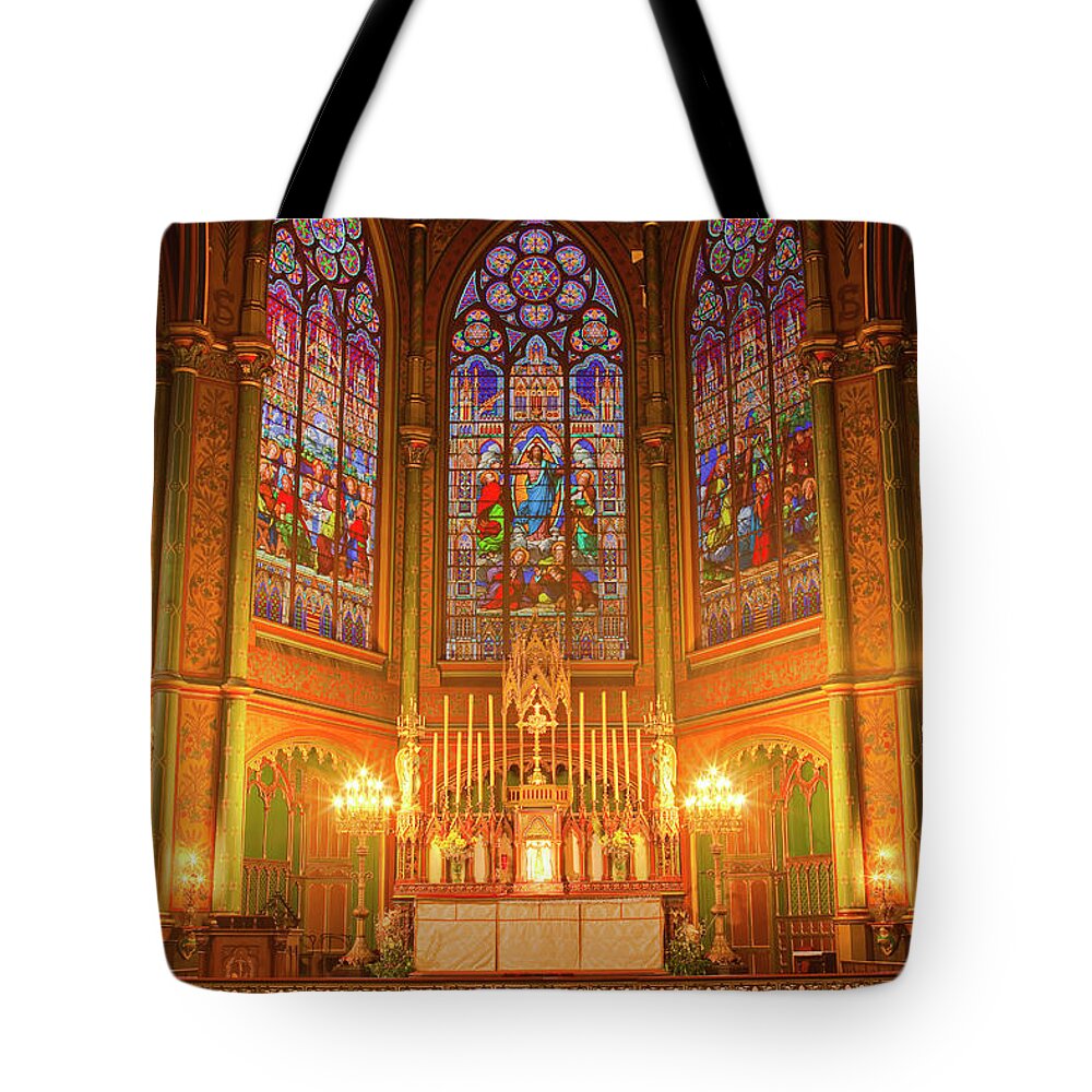 Gothic Style Tote Bag featuring the photograph The Choir Of Eglise Saint Eugene Et by Julian Elliott Photography