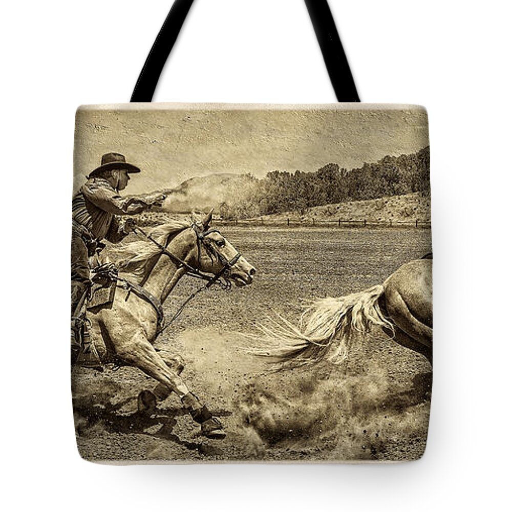 End Of Trail Tote Bag featuring the photograph The Clone Ranger by Priscilla Burgers