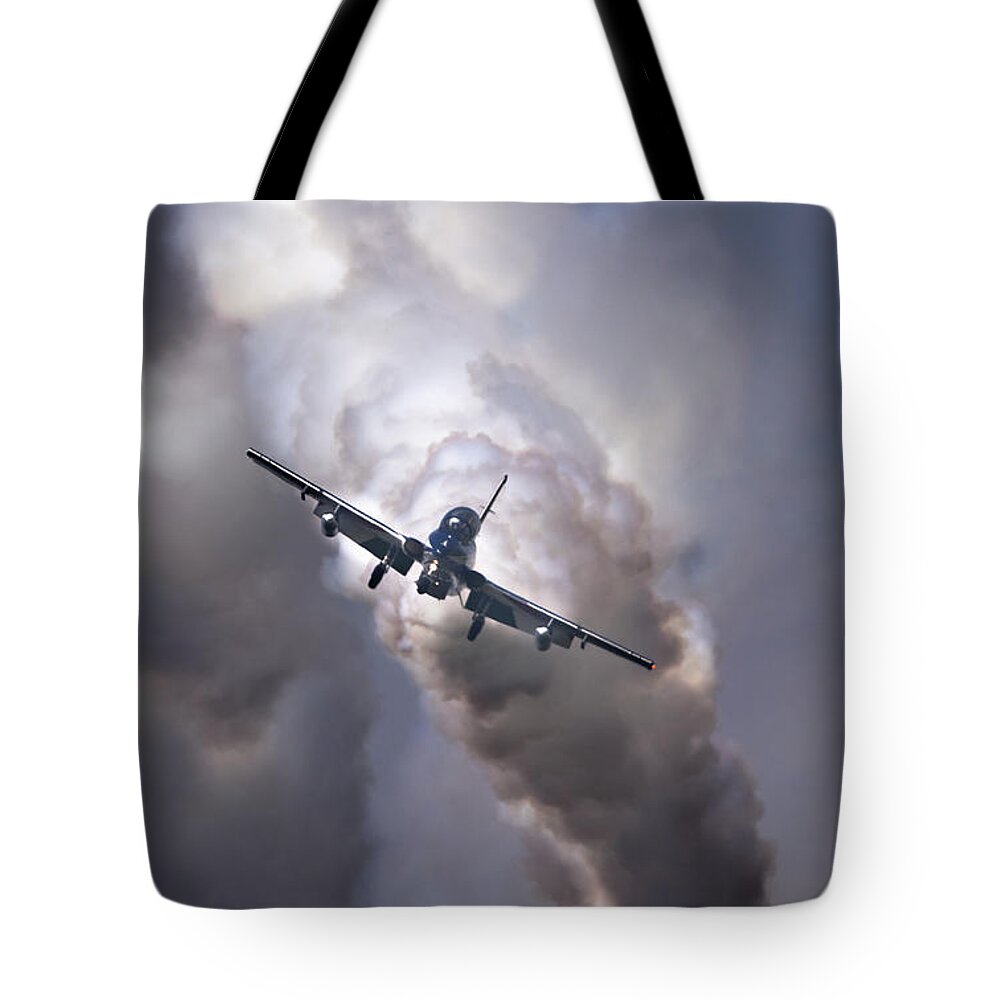 Frecce Tricolori Tote Bag featuring the photograph The Cloudmaker by Ang El