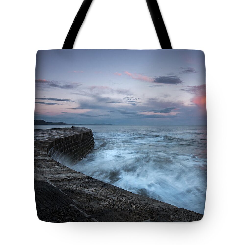 Coast Tote Bag featuring the photograph The Cobb Lyme Regis by David Lichtneker