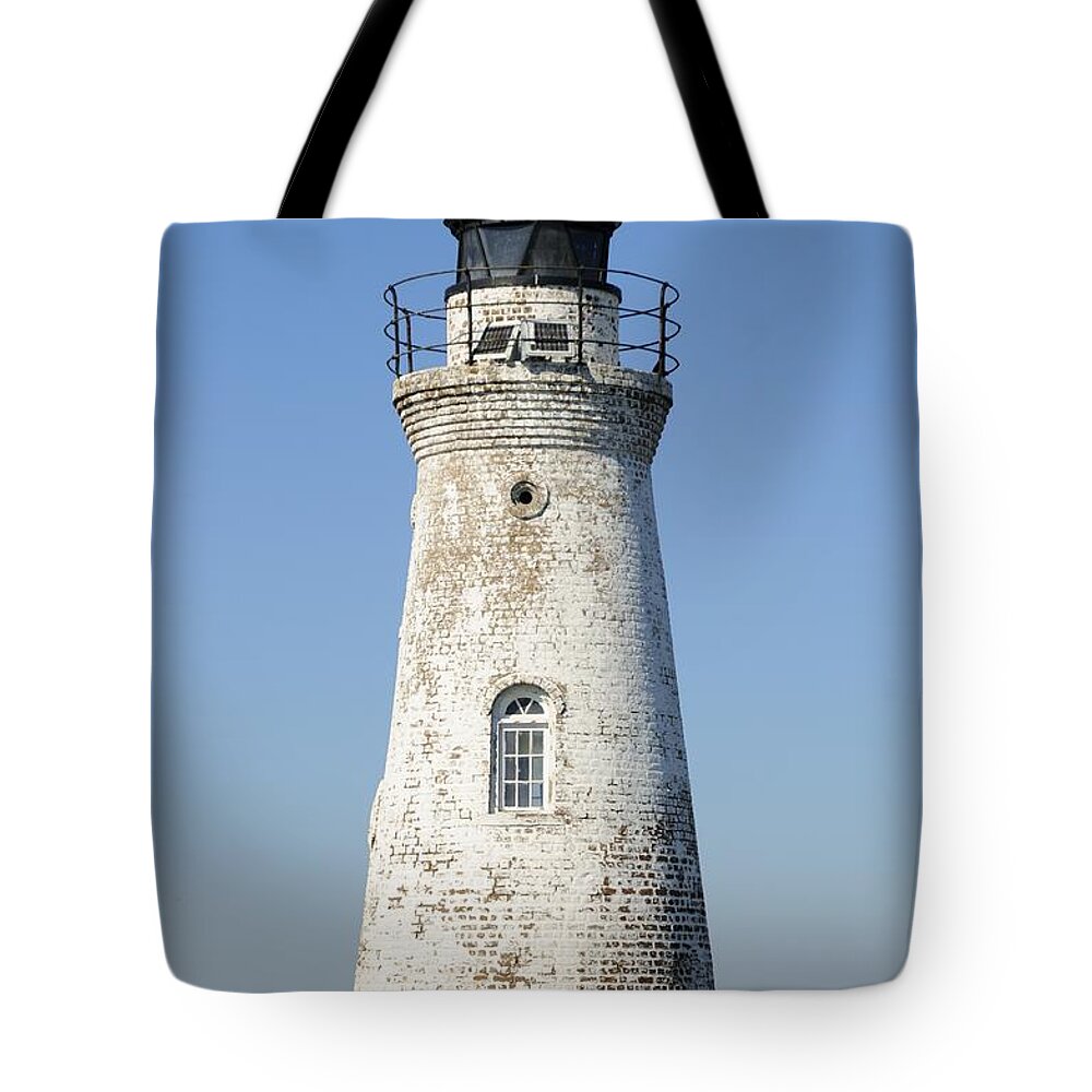 Cockspur Island Light Tote Bag featuring the photograph The Cockspur Island Light by Bradford Martin
