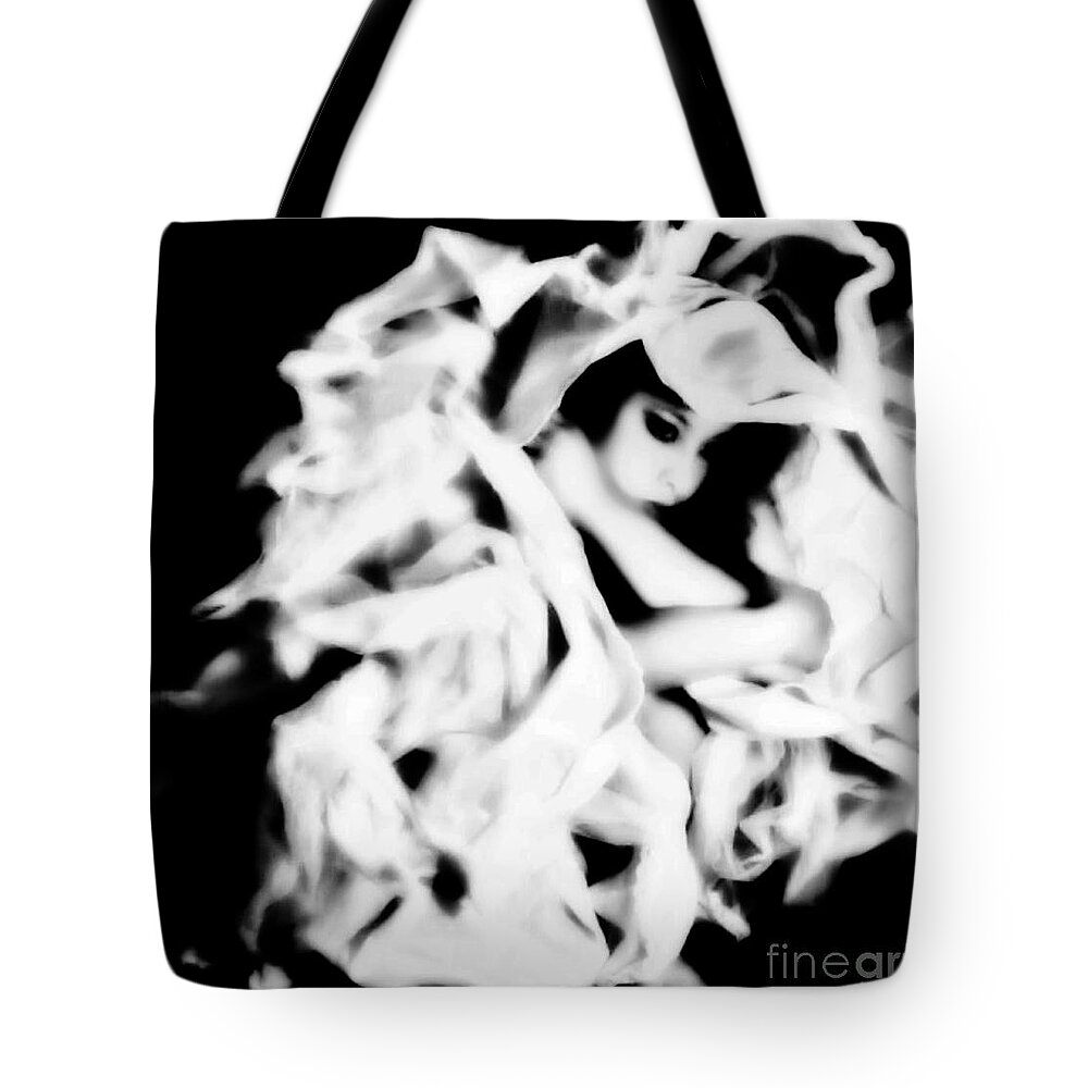 Black Tote Bag featuring the photograph The Cocoon by Jessica S