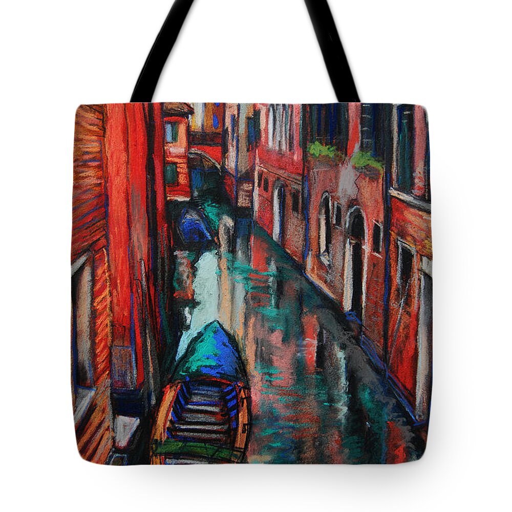 The Colors Of Venice Tote Bag featuring the painting The Colors Of Venice by Mona Edulesco