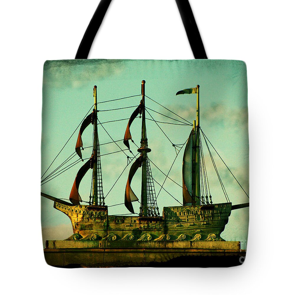 Ship Tote Bag featuring the photograph The Copper Ship by Colleen Kammerer