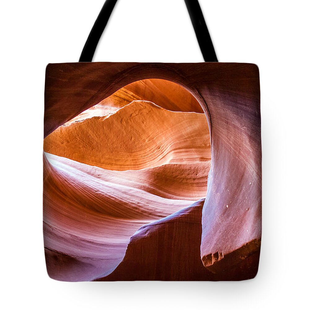 Antelope Canyon Tote Bag featuring the photograph The Corkscrew in Antelope Canyon by Pierre Leclerc Photography