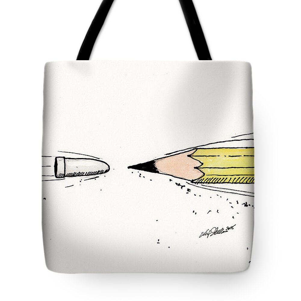 Christopher Shellhammer Tote Bag featuring the mixed media The Draw by Christopher Shellhammer