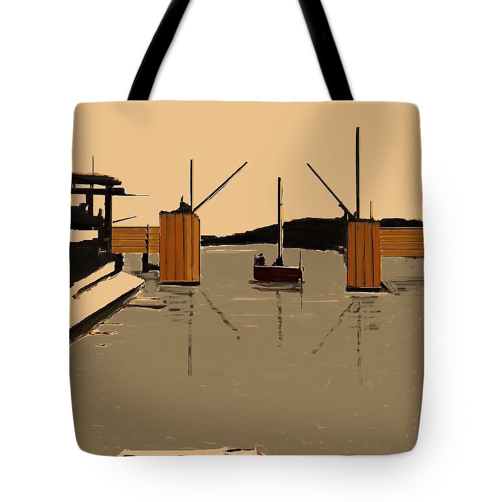 Fineartamerica.com Tote Bag featuring the painting The Drawbridge  Number 15 by Diane Strain