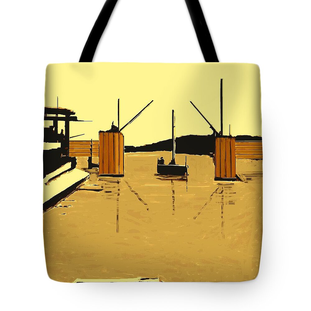 Fineartamerica.com Tote Bag featuring the painting The Drawbridge Number 18 by Diane Strain