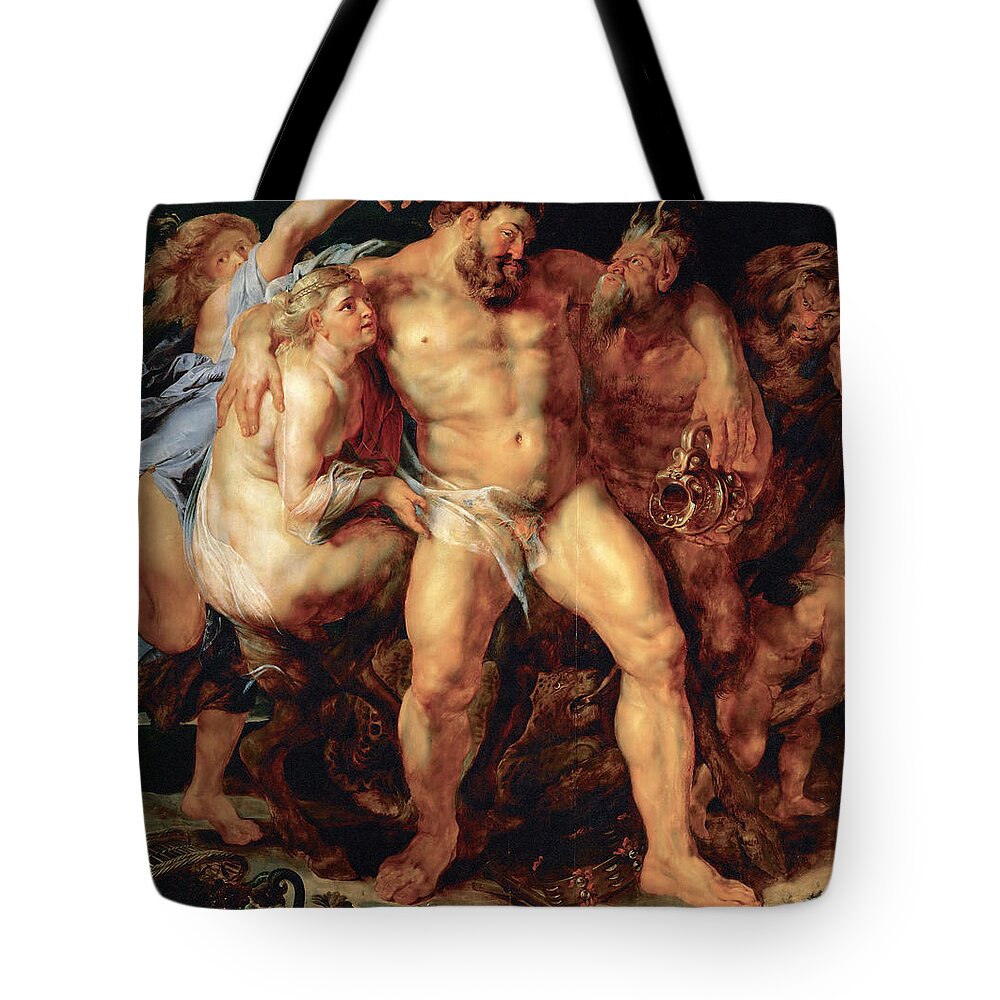 Peter Paul Rubens Tote Bag featuring the painting The Drunken Hercules by Peter Paul Rubens