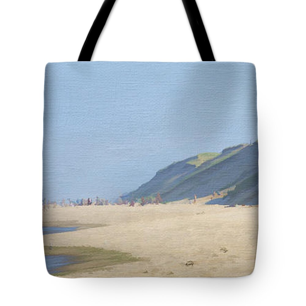 Ocean Tote Bag featuring the digital art The Dunes of Wellfleet by Jayne Carney