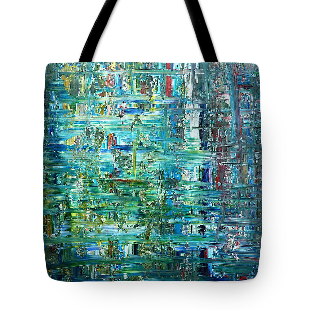 Derek Kaplan Art Tote Bag featuring the painting The Emerald Forest by Derek Kaplan