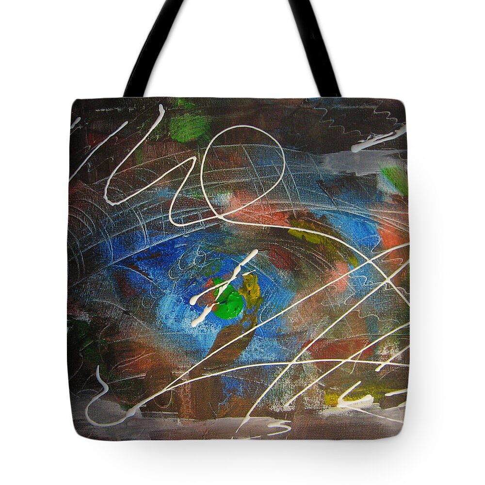 World Tote Bag featuring the painting The End of the World by Lucy Matta