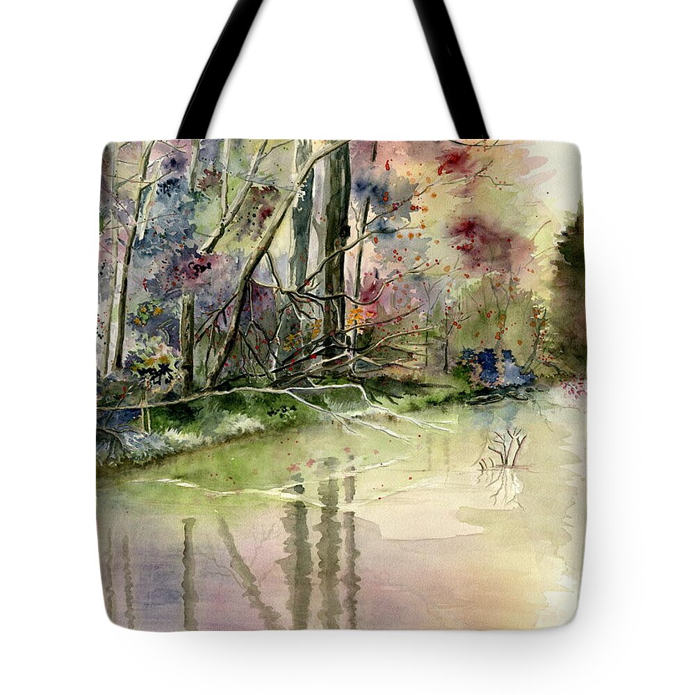 The End Of Wonderful Day Tote Bag featuring the painting The End Of Wonderful Day by Melly Terpening