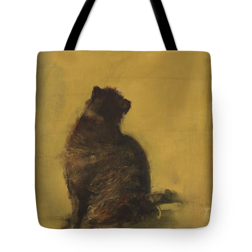 Cat Tote Bag featuring the painting The Entomologist by David Ladmore