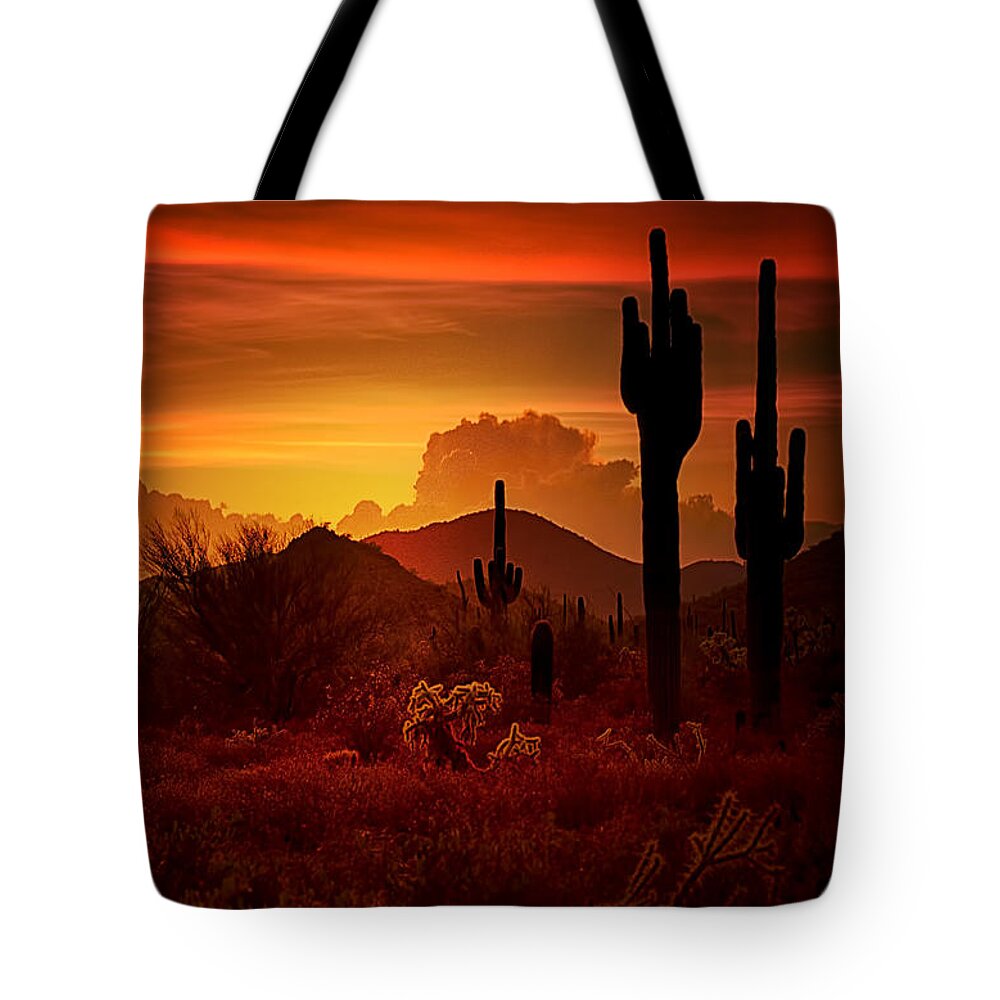 Desert Southwest Tote Bag featuring the photograph The Essence of the Southwest by Saija Lehtonen