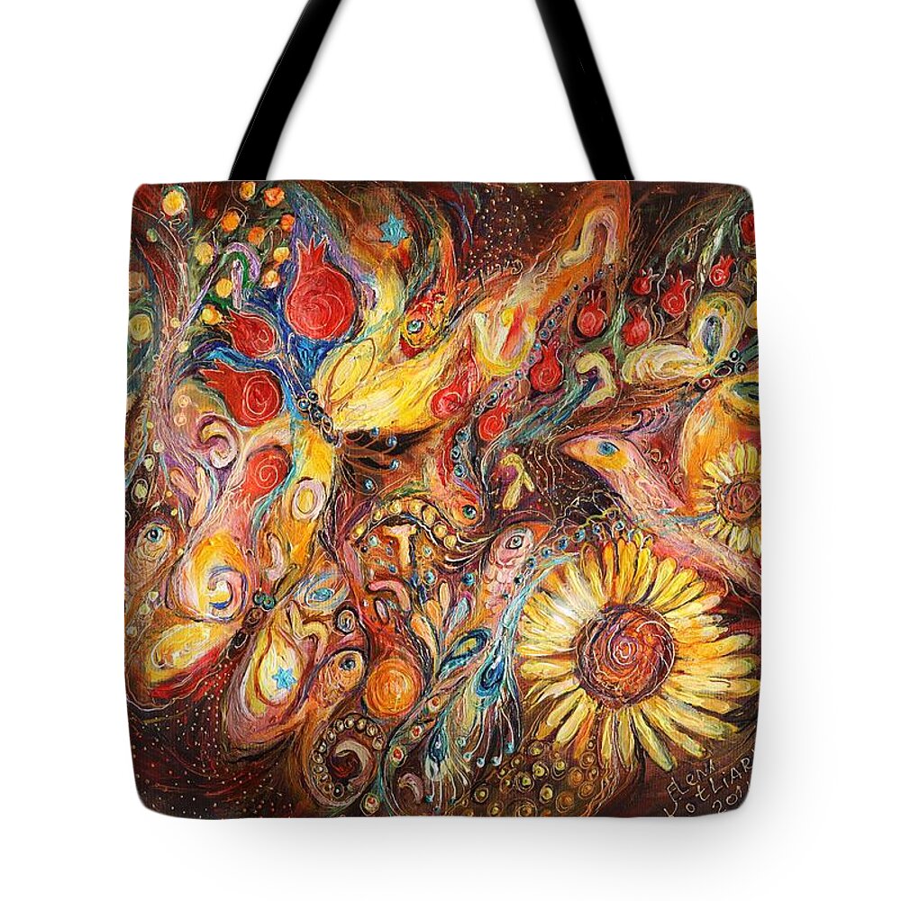 Jewish Art Prints Tote Bag featuring the painting The Eternal Letters by Elena Kotliarker