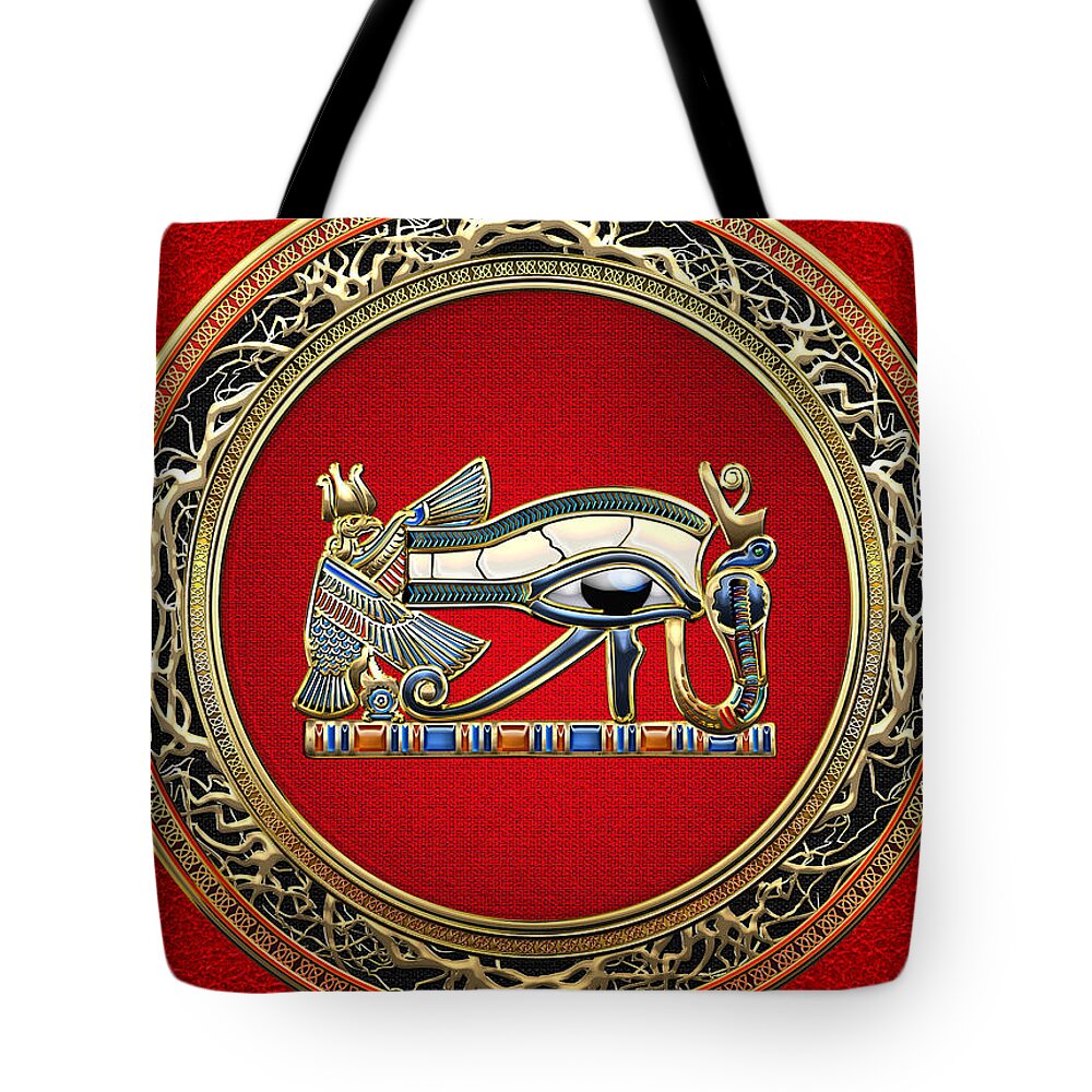 'treasure Trove' Collection By Serge Averbukh Tote Bag featuring the digital art The Eye of Horus by Serge Averbukh