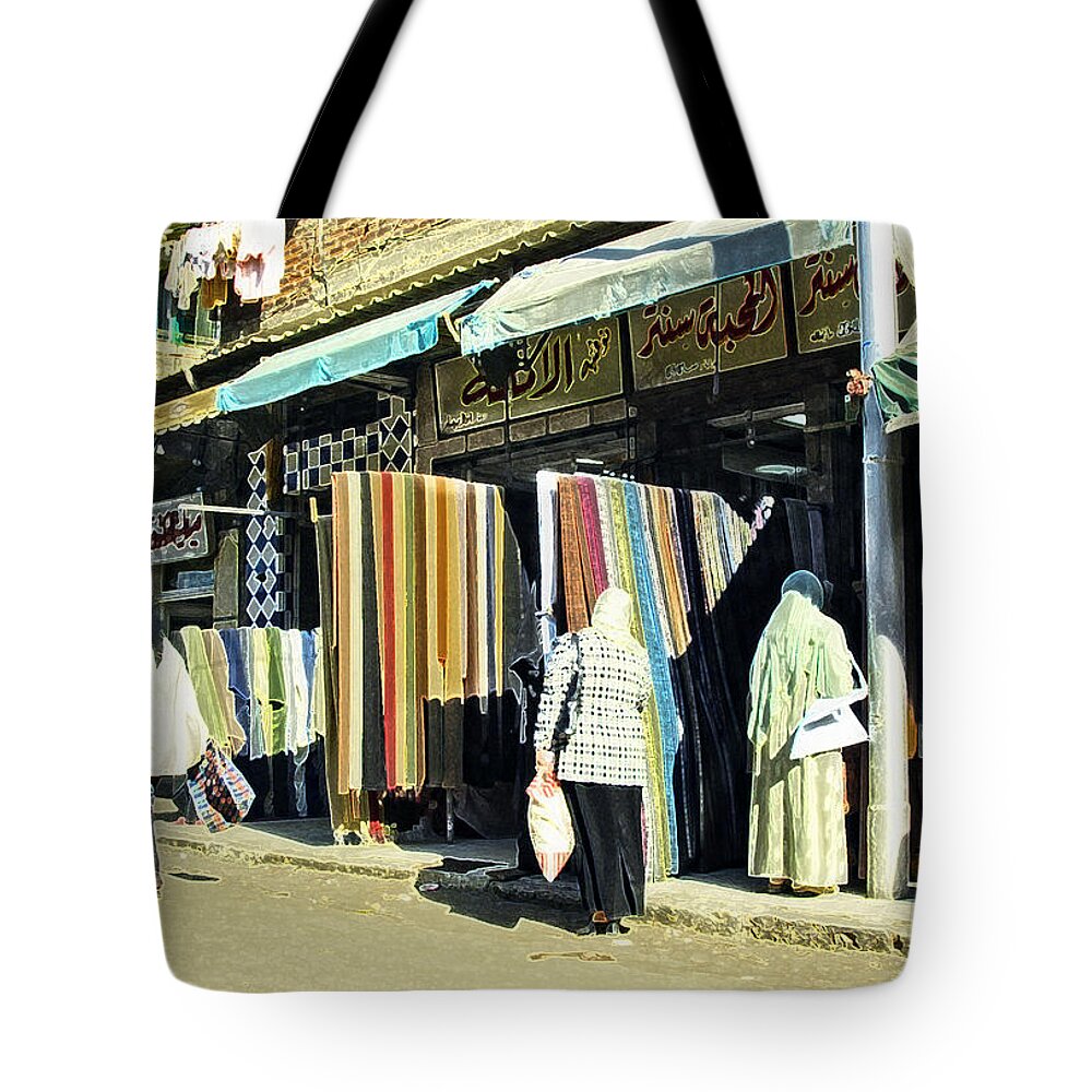 The Fabric Shop Tote Bag featuring the photograph The Fabric Shop - Alexandria by Mary Machare