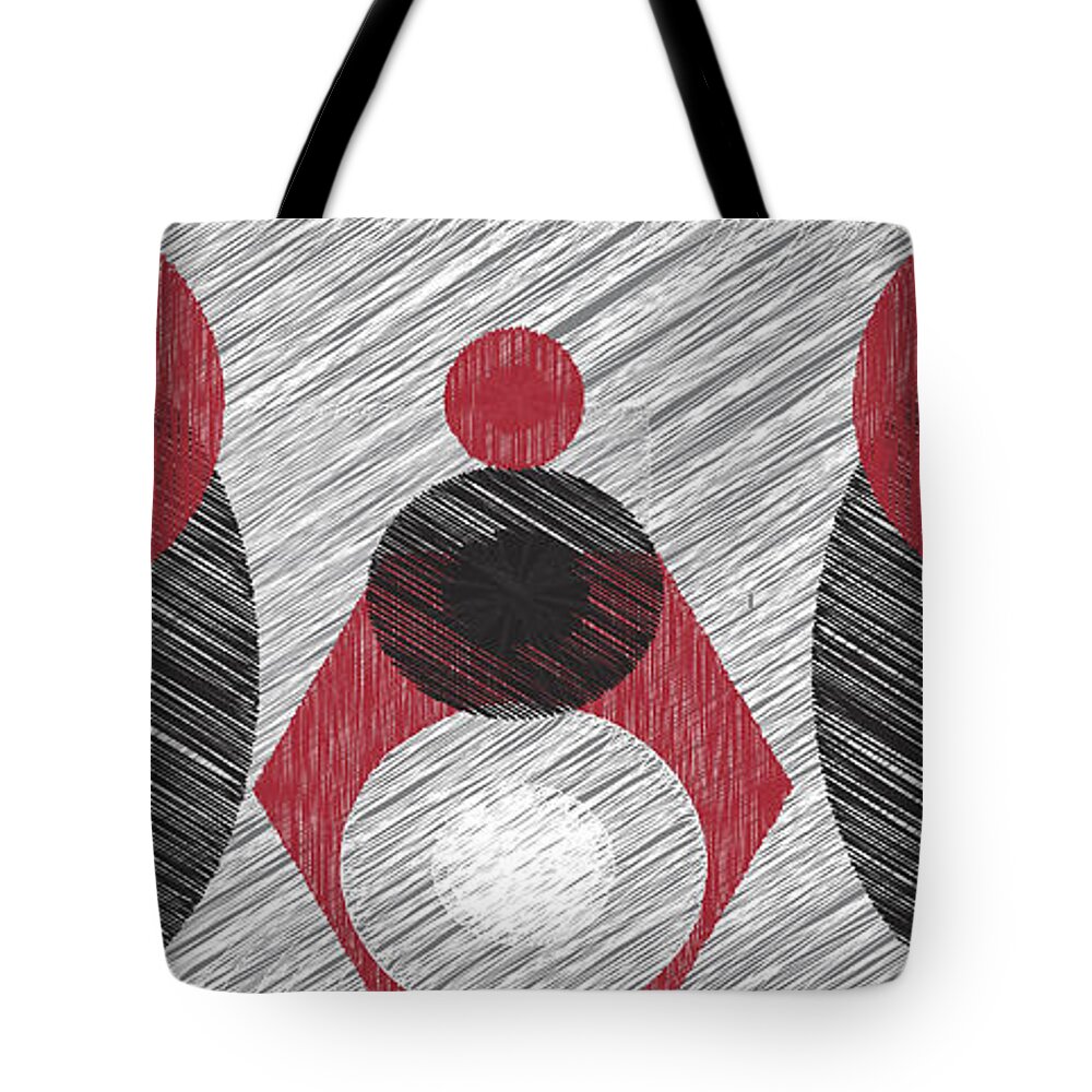 Abstract Tote Bag featuring the painting The Family by Christina Wedberg