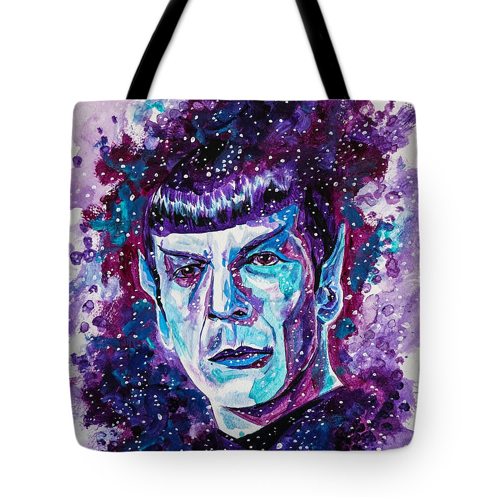 Portrait Tote Bag featuring the painting The Final Frontier by Joel Tesch