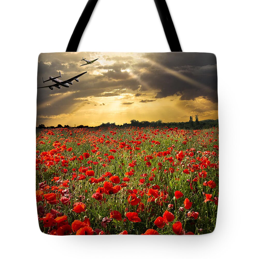 Poppies Tote Bag featuring the photograph The final sortie by Gary Eason