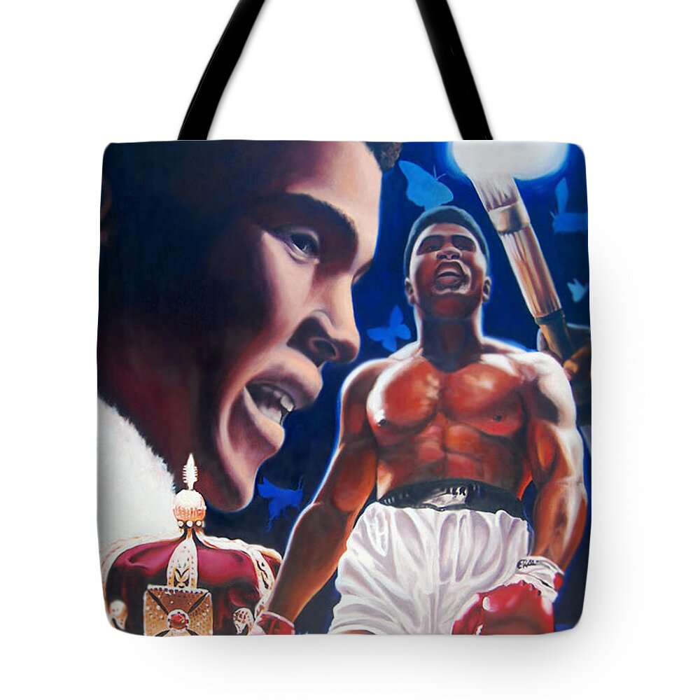 Portrait Tote Bag featuring the painting The Fire the Sting the King by Jerome White