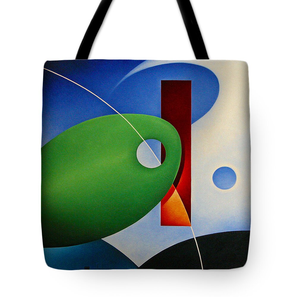 Abstract Tote Bag featuring the painting The Fishing Hole #1 by T S Carson