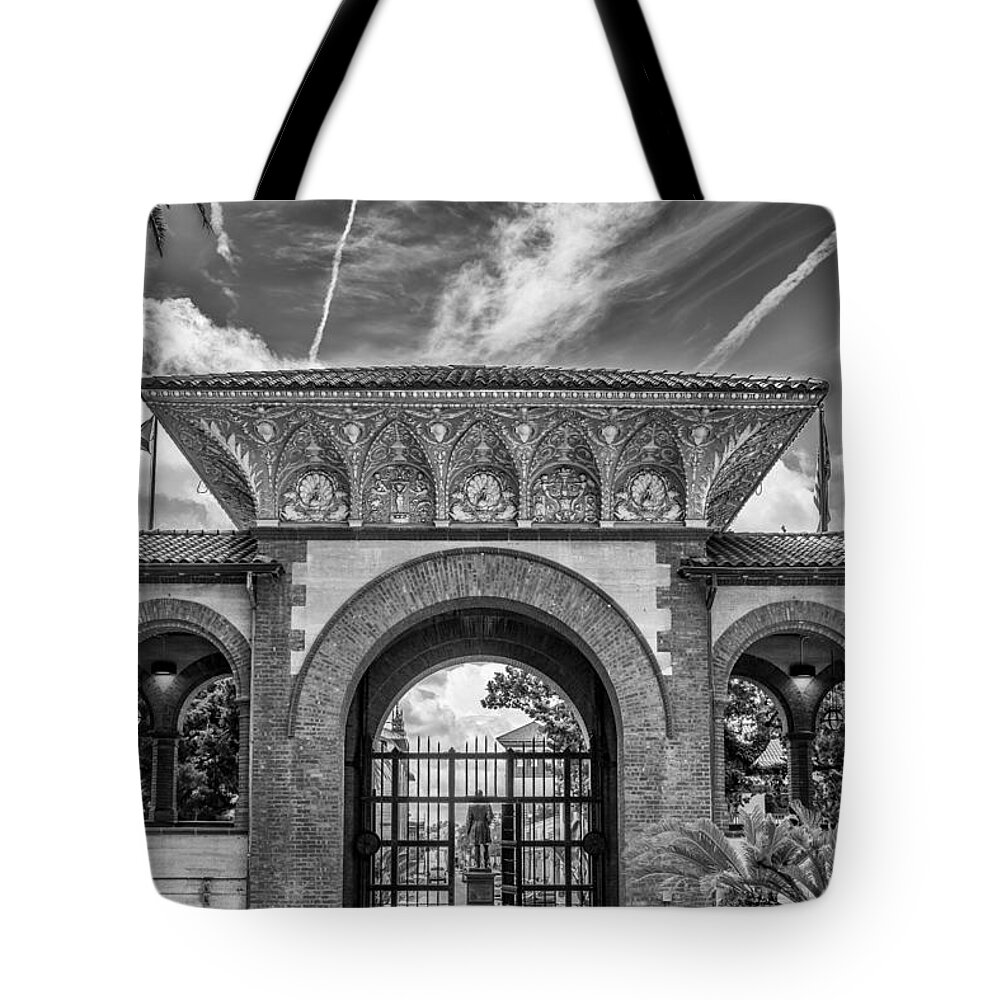 St. Augustine Tote Bag featuring the photograph The Flagler College Entrance by Howard Salmon