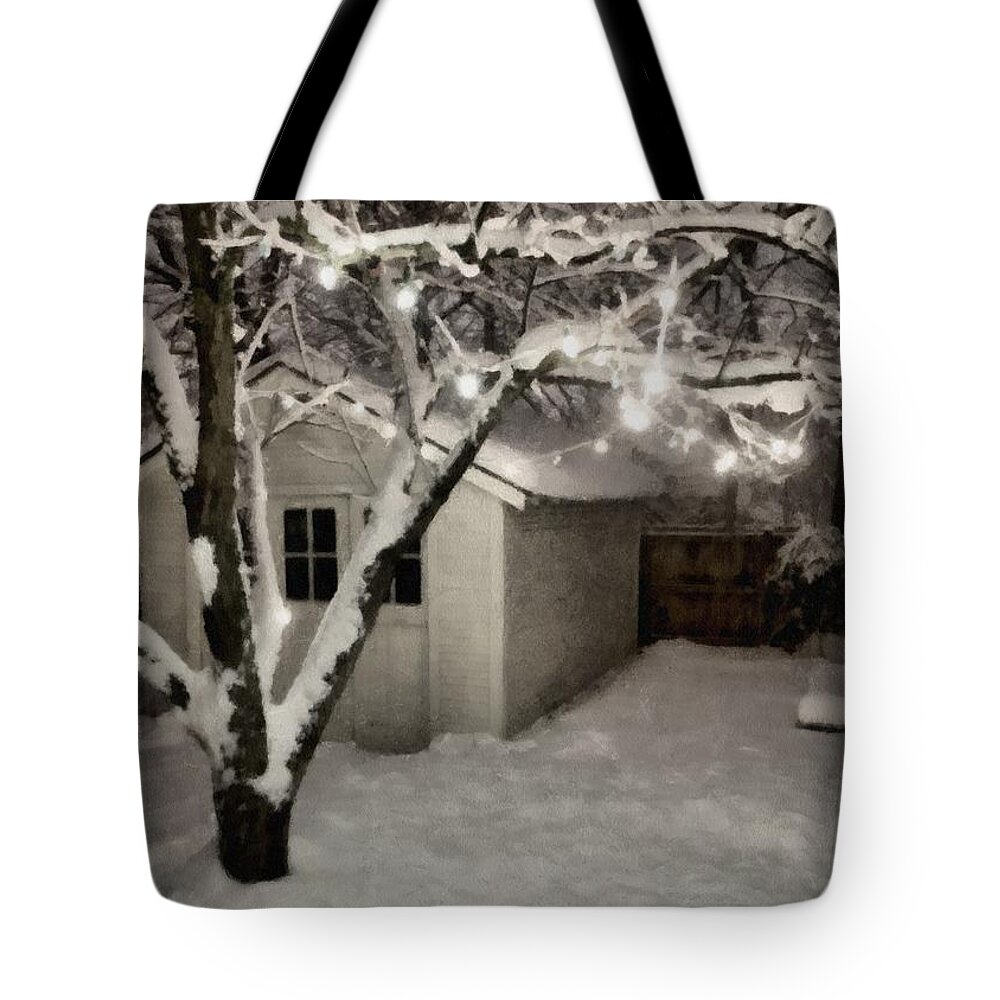 Garage Tote Bag featuring the photograph The Garden Sleeps by Michelle Calkins