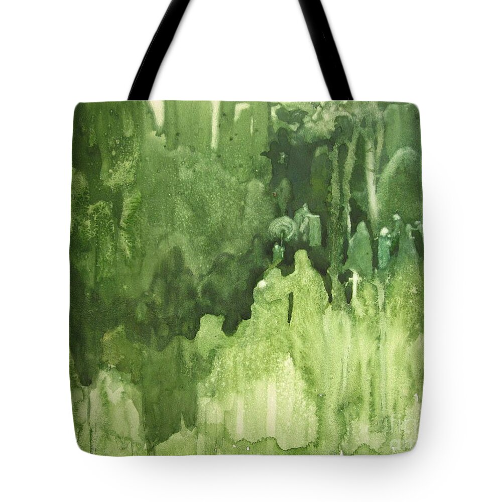 Forest Tote Bag featuring the painting The Gathering by Elizabeth Carr