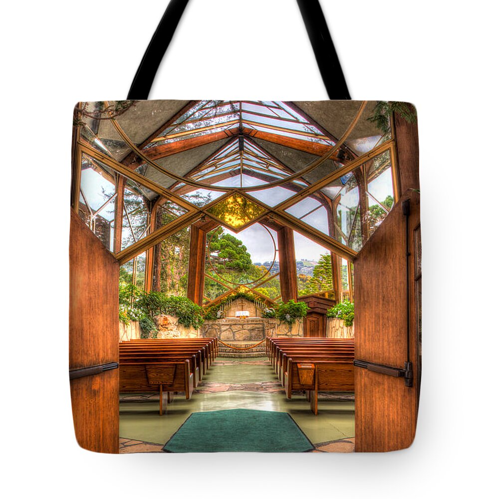 Architecture Tote Bag featuring the photograph The Glass Church by Heidi Smith