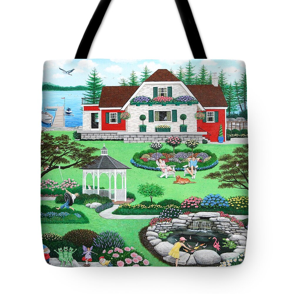 Landscape Tote Bag featuring the painting The Good Life by Wilfrido Limvalencia