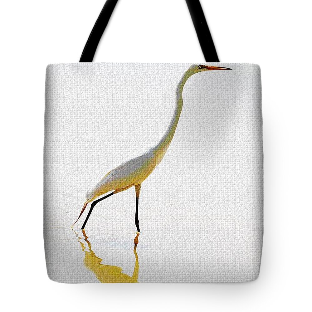The Greater Egret With Style Tote Bag featuring the photograph The Greater Egret With Style by Tom Janca